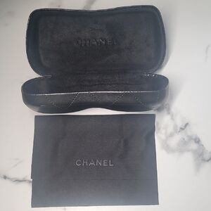 Authentic Chanel Black Quilted Eyeglass Case